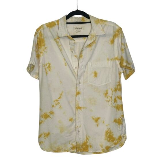 Madewell yellow tie dye short-sleeve Perfect Shirt size small - Picture 8 of 11
